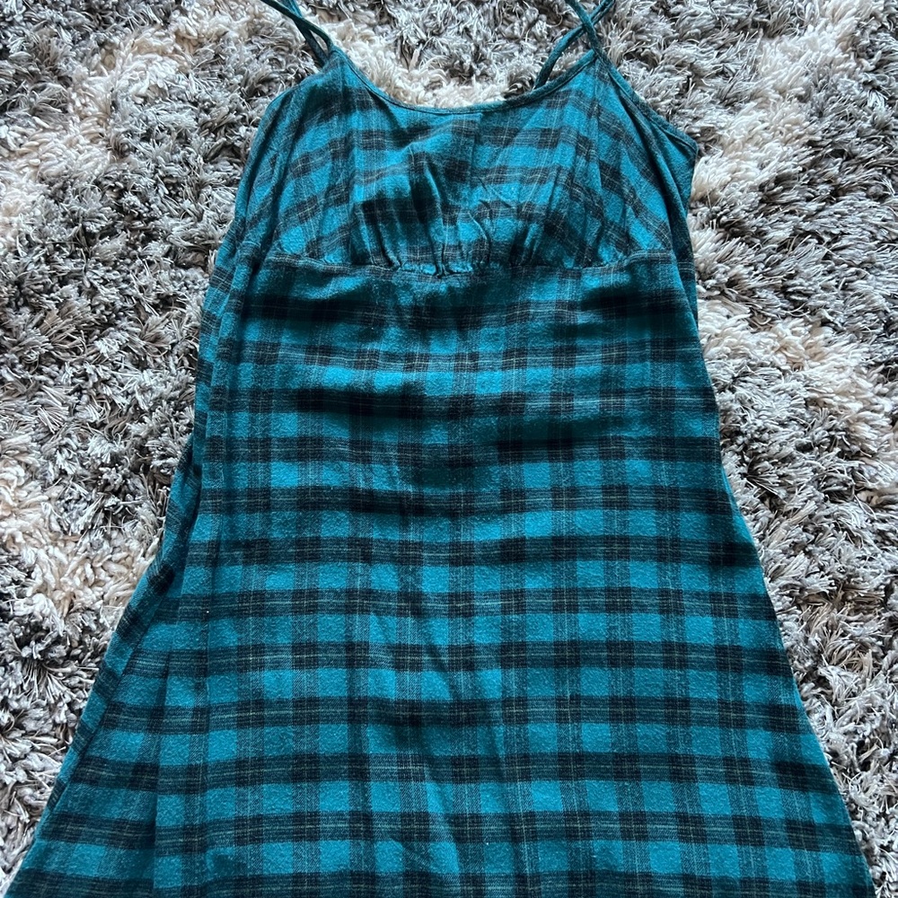 Wild Fable Teal and Black Plaid Dress